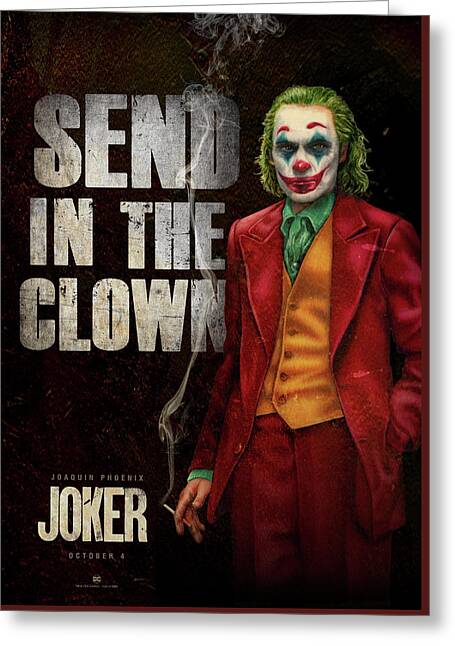 Joker Face Mixed Media Greeting Cards