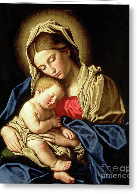 The Virgin Mary And The Baby Jesus Greeting Cards
