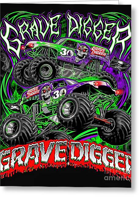 On The Ground Is A Green Monster Truck Background Grave Digger Pictures  Background Image And Wallpaper for Free Download
