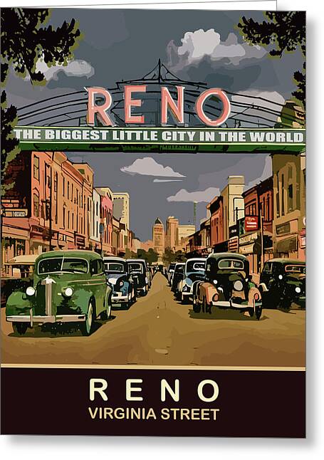 Downtown Reno Greeting Cards