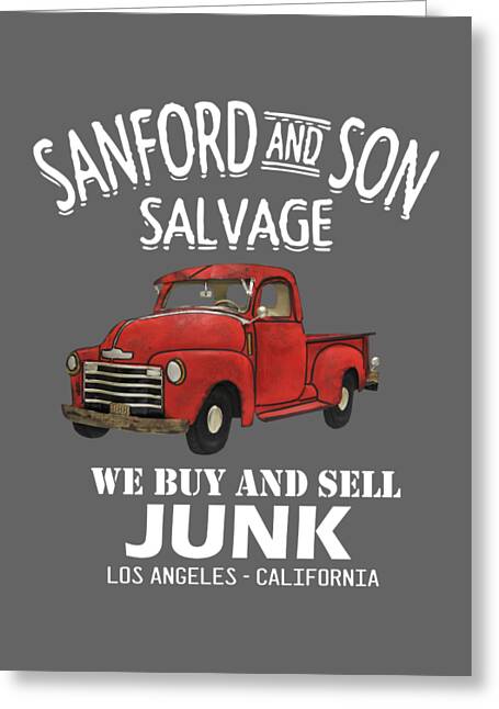 Sanford and Son We buy and Sell Junk Beat Up Red Truck - Sanford
