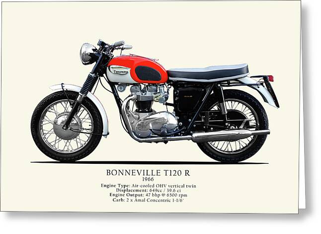 Triumph Bonneville British Rocker 1960s Motorbike Motorcycle Blank Birthday Card 