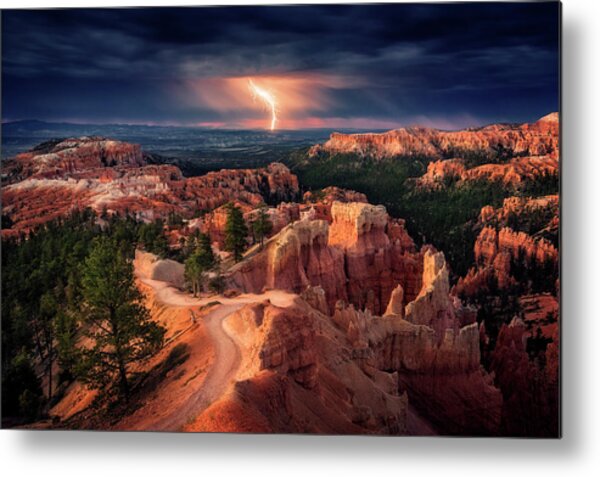 Lightning Over Bryce Canyon Metal Print