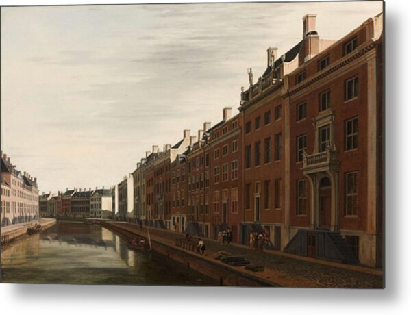 The 'golden Bend' In The Herengracht, Amsterdam, Seen From The West. Gezicht Op De Gouden Bocht I... Metal Print