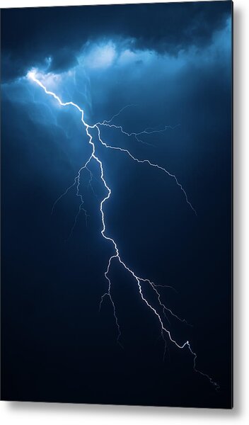Lightning With Cloudscape Metal Print