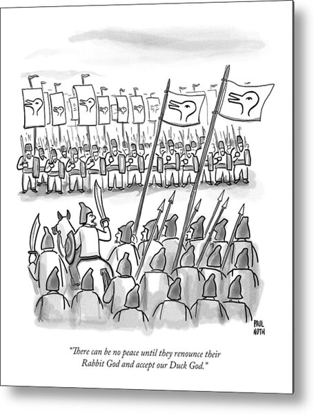 An Army Lines Up For Battle Metal Print