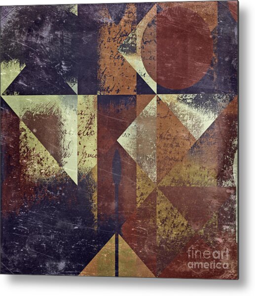 Geometric Earth Tones Metal Print