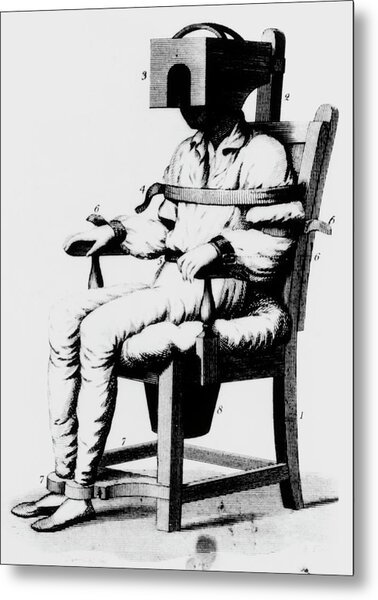 Mental Patient Strapped Into A Restraining Chair Photograph By