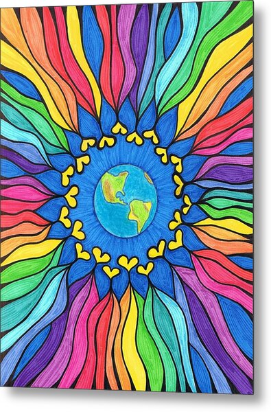 Love Your Planet Mandala Painting by Cheryl Fox