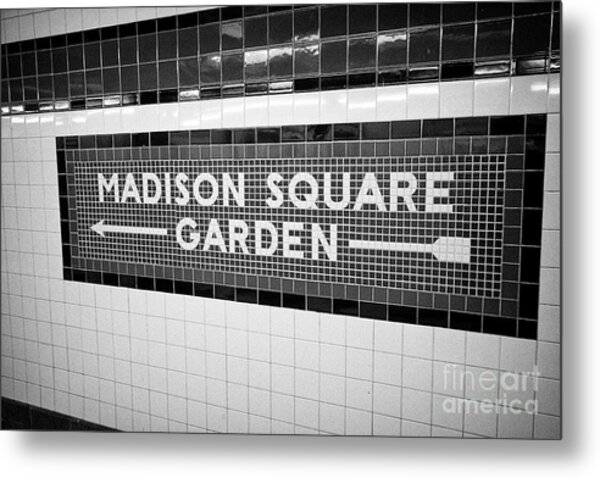 Mosaic Old Style Subway Station Sign For Madison Square Garden