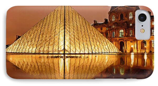 The Louvre By Night Painting by Inspirowl Design