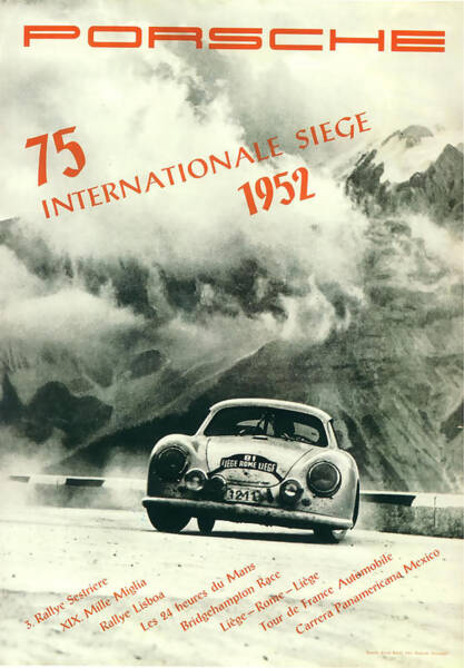Porsche 1952 Rally Victory Poster