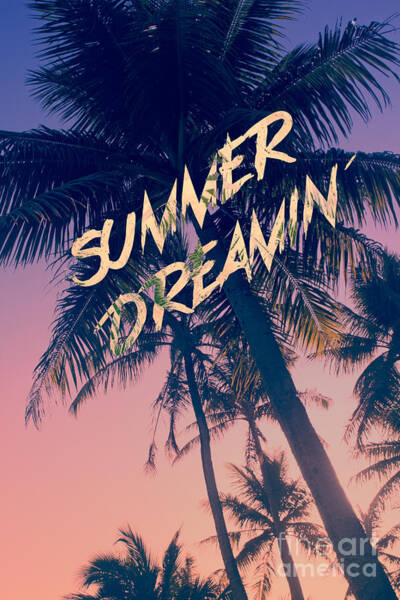 Summer Dreamin Tropical Island Palm Trees Sunrise Poster