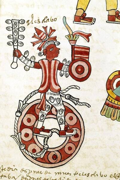 Detail From A Page Of The Tudela Codex. Written By Aztecs With Annotations In Castilian. 1553. Poster