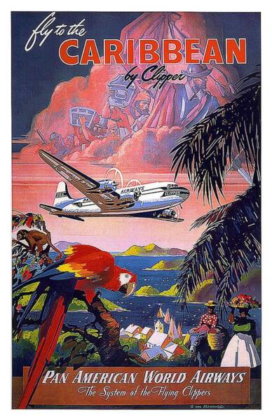 Pan Am London Vintage Airline Travel Poster 6 sizes matte+glossy avail