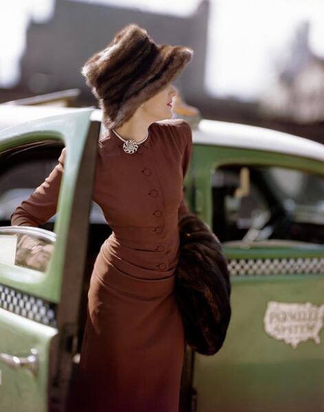 A Model Getting Out Of A Cab Poster
