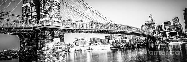 Cincinnati Bridge Retro Panorama Photo Poster