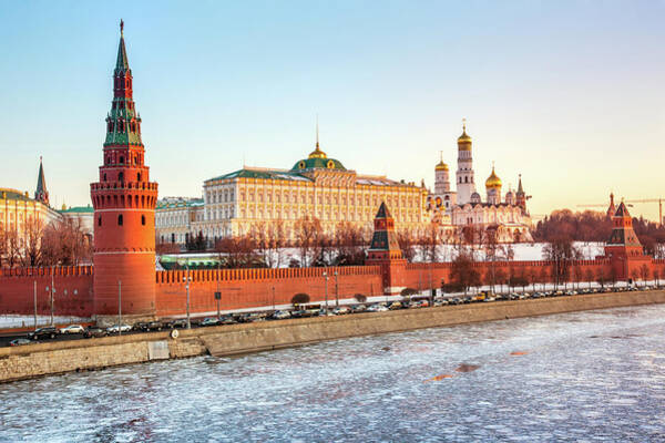 Moscow Kremlin And Cathedrals Poster by Mordolff
