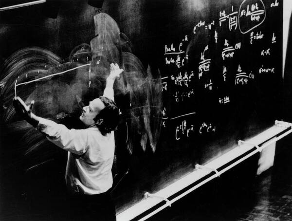 Richard Feynman Giving A Lecture At Cern Poster