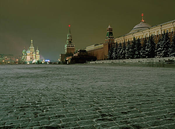 Russia, Moscow, Red Square And Kremlin Poster by Hans Neleman