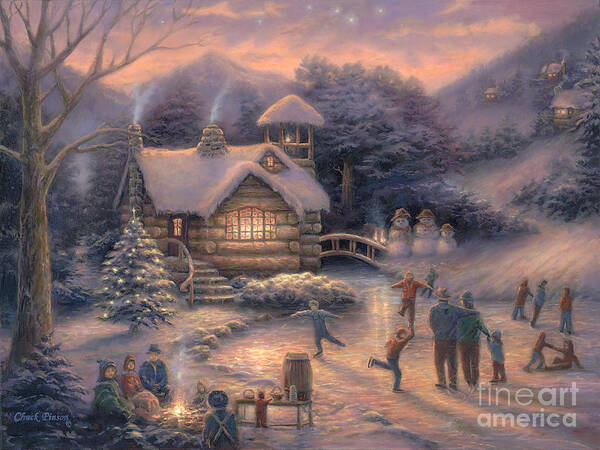 Skating By Twilight Art Print