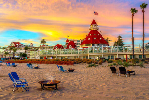 Wall Art - Photograph - Sunset at Hotel Del Coronado by James Udall