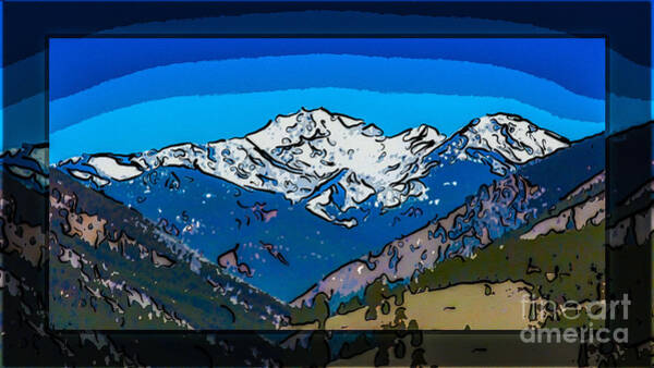 Mt Gardner In The Spring Abstract Painting Art Print