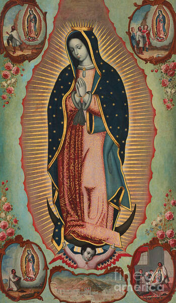 Wall Art - Painting - Virgin of Guadalupe by Nicolas Enriquez