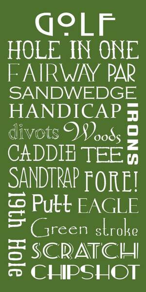 Wall Art - Digital Art - Golf Terms by Jaime Friedman