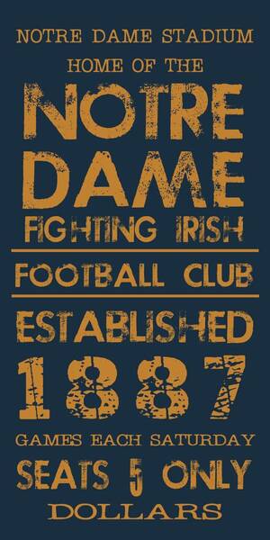 Wall Art - Digital Art - Notre Dame Stadium Sign by Jaime Friedman