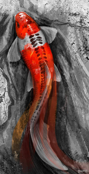 BoredKoalas Japanese Koi On Water Nishikigoi Carp Japanese Art Fish Lover Artist Throw Pillow Multicolor 16x16 