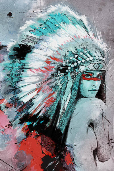 Woman with Tribal Headdress Wall Art