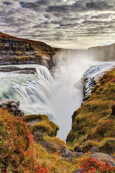 Wall Art - Photograph - Frozen Mist On Autumn Day At Gullfoss by Anna Gorin