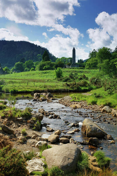 Wall Art - Photograph - Glendalough Creek With The Old Monastic by Mammuth