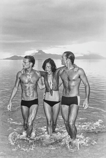 Wall Art - Photograph - Models On A Beach In Swimwear by Chris von Wangenheim