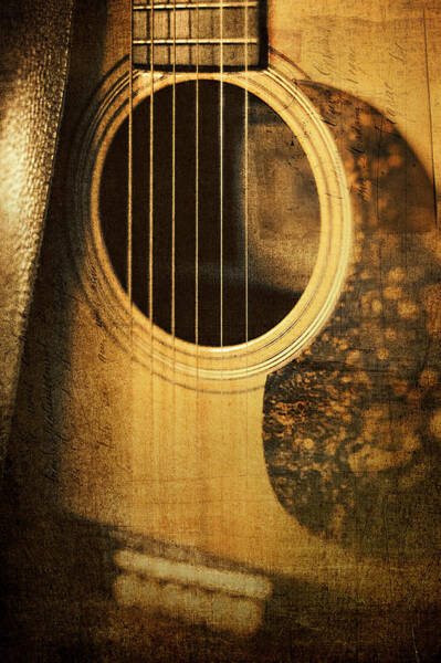 Close-Up of Acoustic Guitar Strings Wall Art