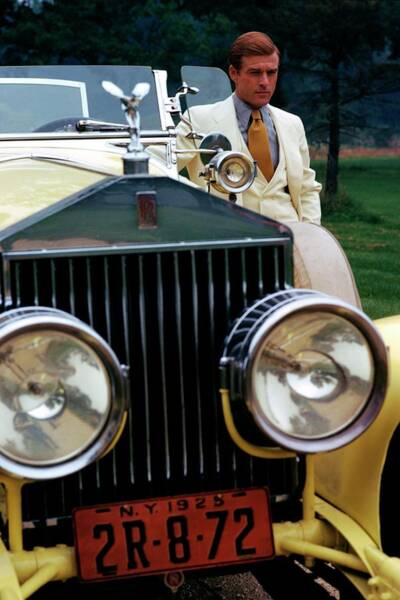 Robert Redford By A Rolls-royce Art Print