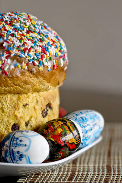 Colorful Easter Bread and Eggs Wall Art