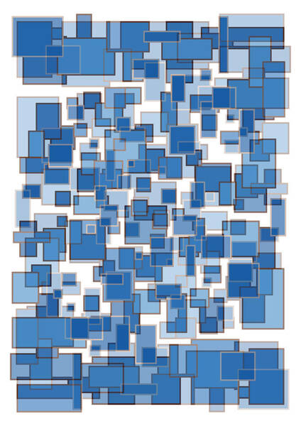 Wall Art - Painting - Blue Abstract Patches by Frank Tschakert