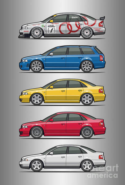 Wall Art - Digital Art - Stack of Audi A4 B5 Type 8d by Tom Mayer II Monkey Crisis On Mars