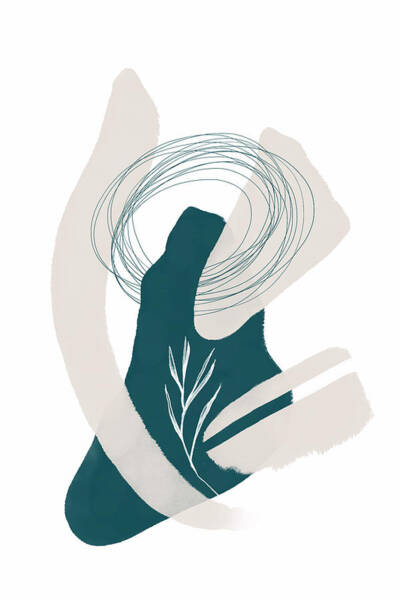 Wall Art - Digital Art - Abstract inky shapes No. 1 - Landscape in transition by Melanie Viola