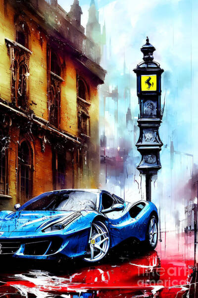 Wall Art - Photograph - Blue Ferrari 20221202d by Wingsdomain Art and Photography