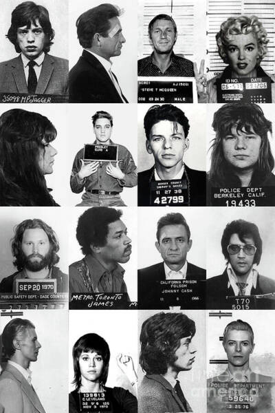 Wall Art - Photograph - Famous celebrity mugshots by Best of Vintage