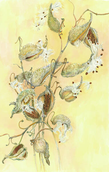 Watercolor print- Milkweed Storm