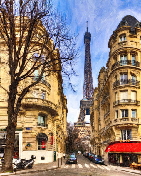 Eiffel Tower And The Streets Of Paris Art Print