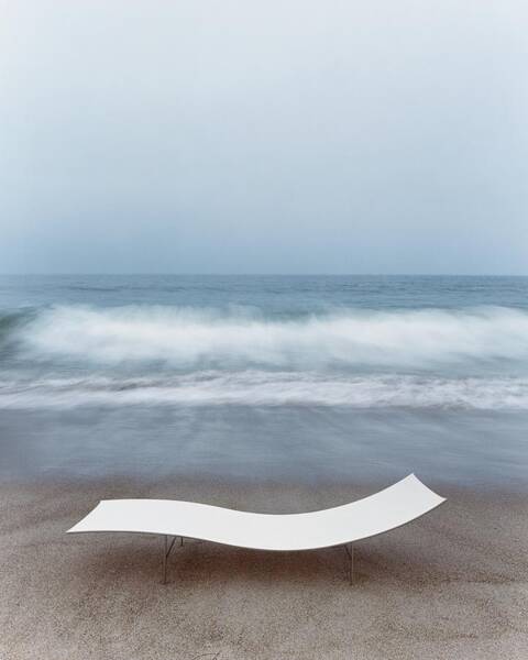 Flexy Batyline Mesh Curve Chaise On Malibu Beach Art Print