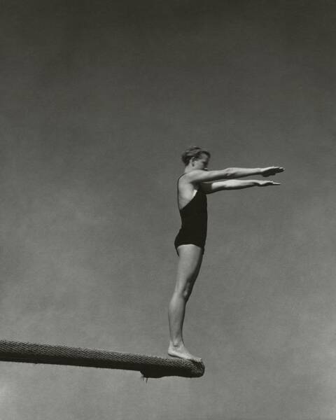 Wall Art - Photograph - Katherine Rawls Getting Ready To Dive by Edward Steichen