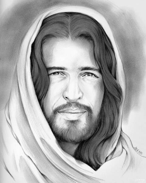 Lord Jesus drawing in smooth black lines Stock Illustration  Adobe Stock
