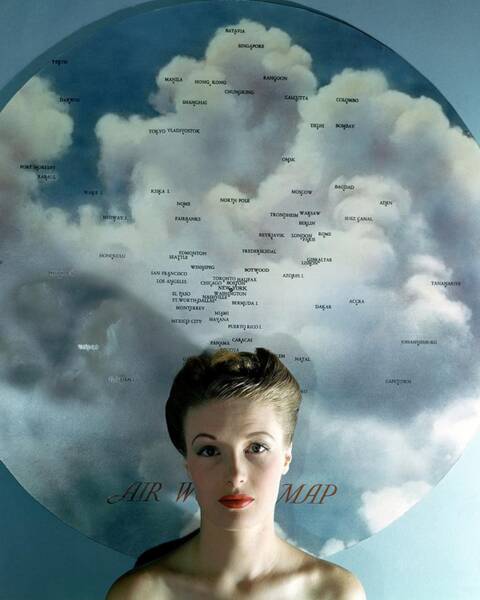 Wall Art - Photograph - Susan Shaw In Front Of An Azimuthal Map by John Rawlings