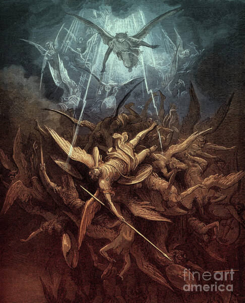 Wall Art - Painting - Paradise Lost,  Fall of the rebel angels, by Gustave Dore